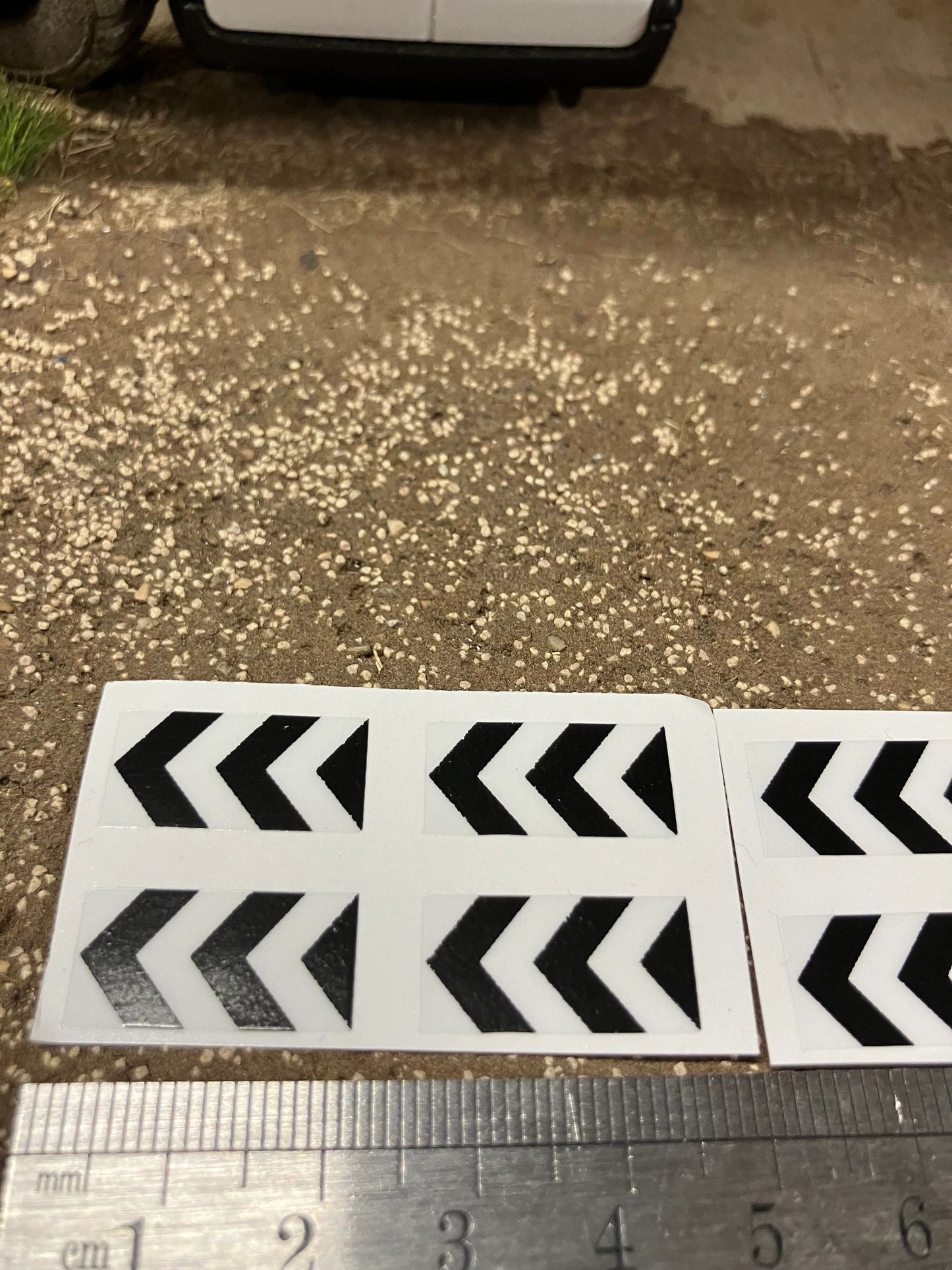 Warning Black white chevron construction Farm Machinery trucks Professional Pre Cut High quality vinyl decal packs stickers 1:32 scale Image 3
