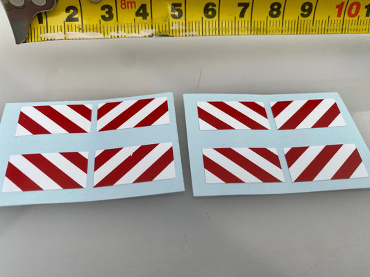 Warning Chevrons Professional Pre Cut High quality vinyl decal packs x 8 stickers 1:32 scale Image 2