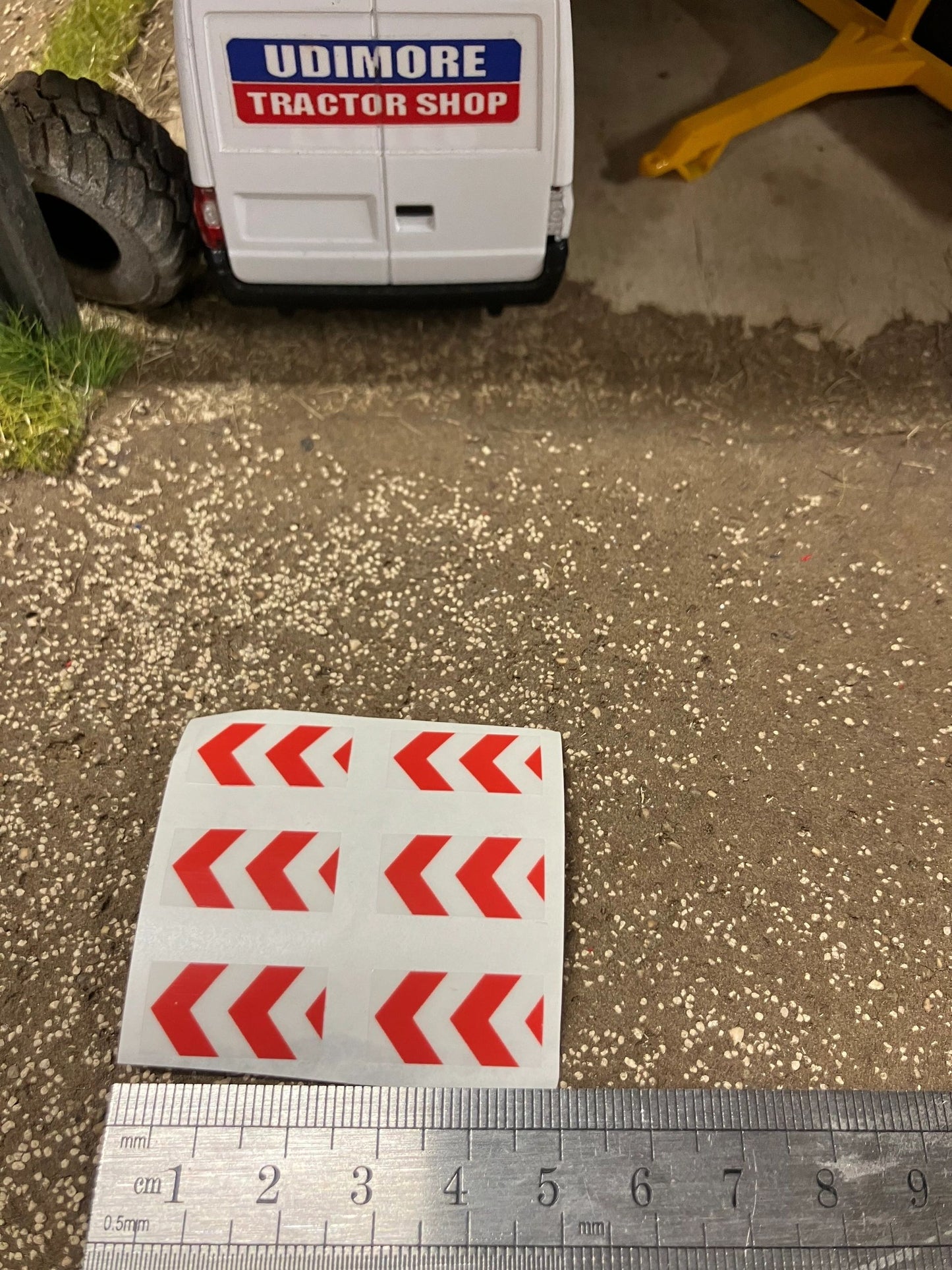 Warning chevron construction Farm Machinery trucks Professional Pre Cut High quality vinyl decal packs stickers 1:32 scale Image 2