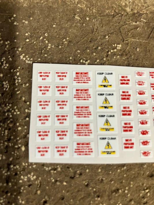 Warning decal huge pack Farm Machinery Professional Pre Cut High quality vinyl decal packs x 42 stickers 1:32 scale Truck Image 2