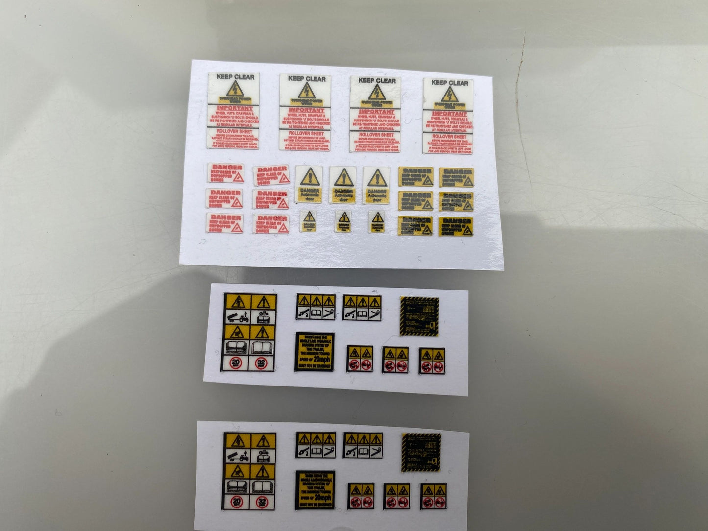 Warning decals Farm Machinery Professional Pre Cut High quality vinyl decal packs stickers 1:32 scale Image