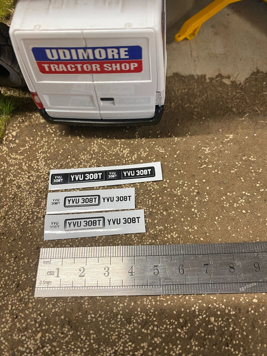 YVV 308T Old style vintage Pre cut Professional High quality vinyl number plates Tractor trailer farm machinery decals 1:32 scale Image 2