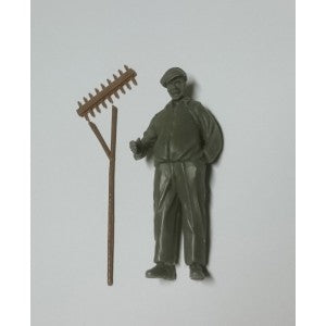 04865-1 Man with rake Farmer Artisan32 farm machinery 1:32 scale diorama 55mm