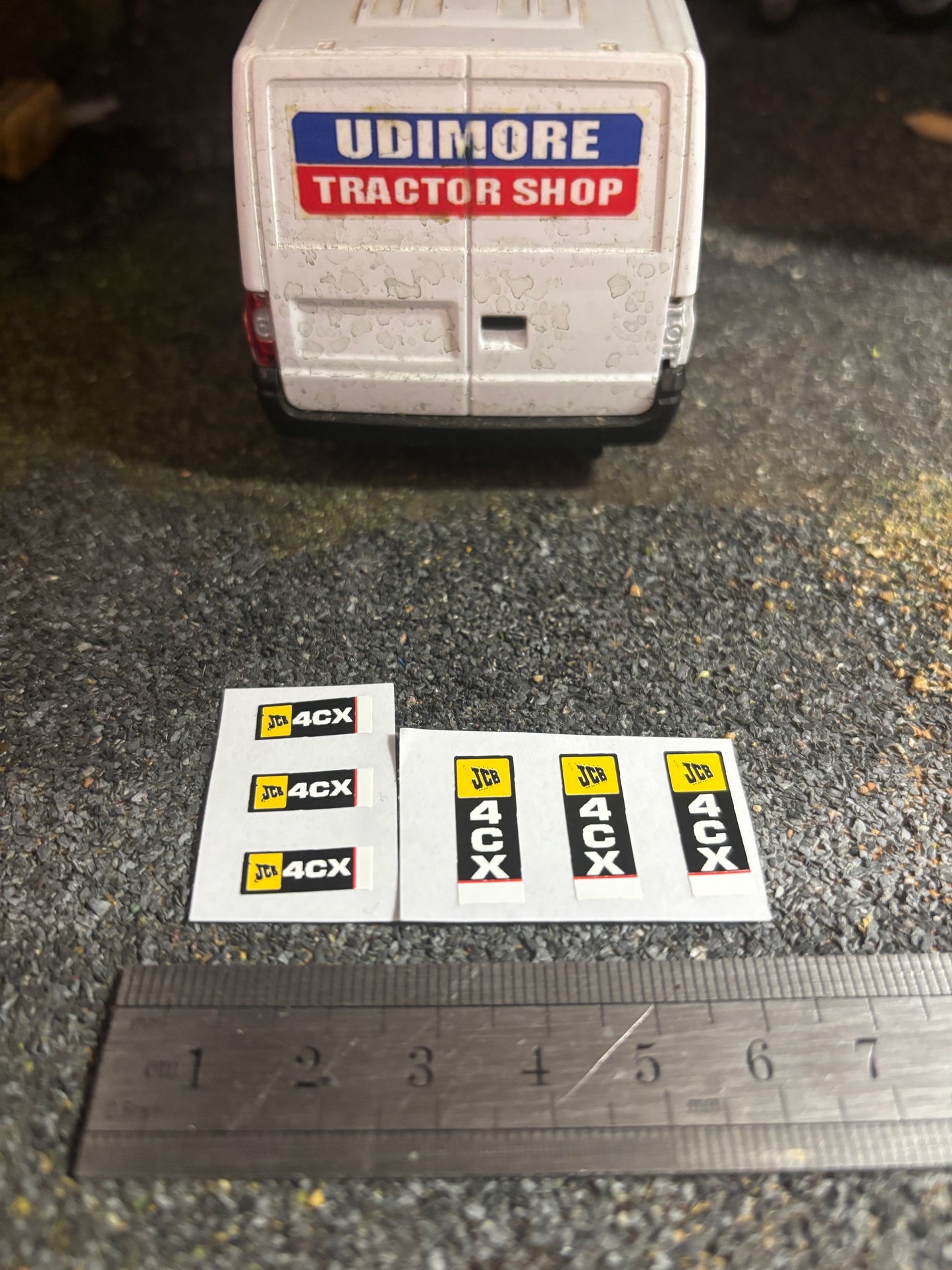 JCB 4CX backhoe loadall x 6 decals 1:32 scale High quality vinyl Tractor construction farm machinery decals