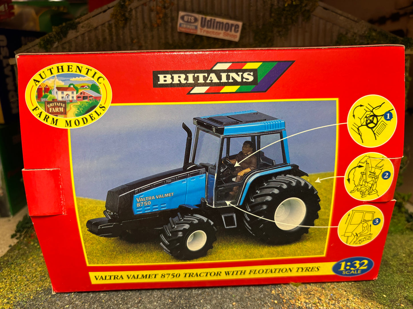 09446 Britains Blue Valtra Valmet 8750 Tractor with Flotation tyres in original  Box obsolete