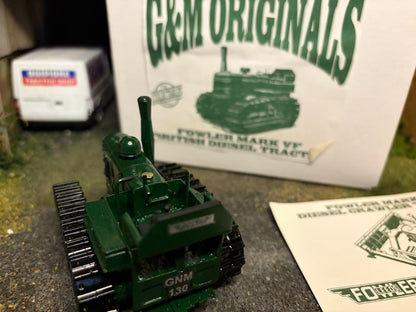 G & M Originals Fowler Mark VF Diesel Crawler Tracked Tractor – Green – Handmade 1:32 Scale