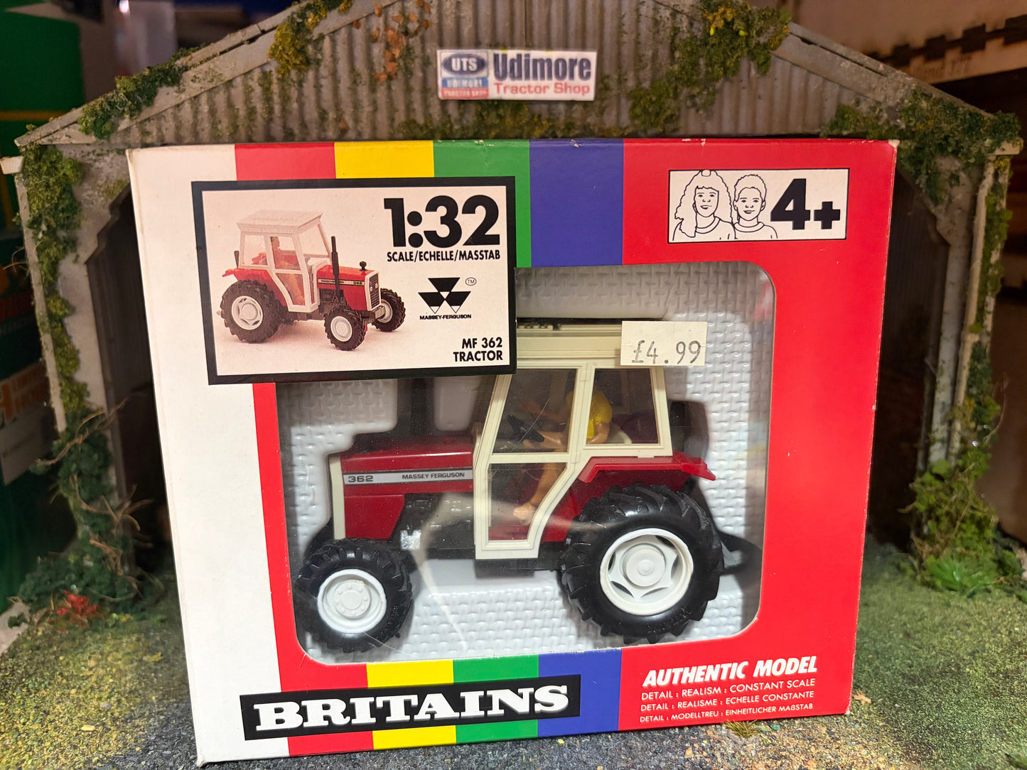 Vintage Britains Massey Ferguson 362 Tractor 9502 Original Banded Box Obsolete 1:32 Scale