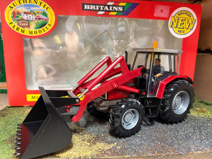 Vintage Britains Massey Ferguson 6140 Tractor with Front Loader & Bucket BOXED 1:32 Scale 09450 Obsolete