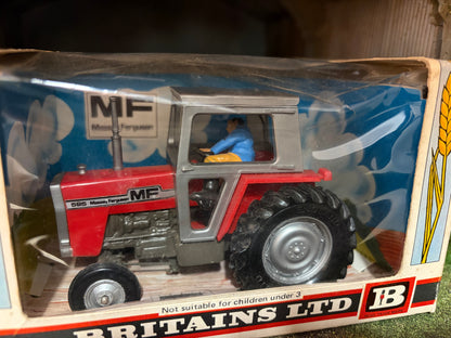 Vintage Britains Massey Ferguson 595 Tractor 9522 Original Straw Box Obsolete 1:32 Scale First Version (1976–1979)