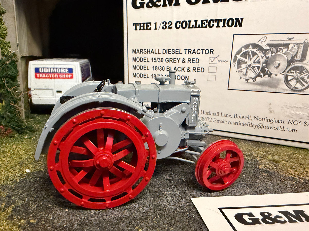 G & M Originals Marshall 15/30 Tractor – Grey & Red Steel Wheels – Limited Edition No. 30 of 100 – Handmade 1:32 Scale