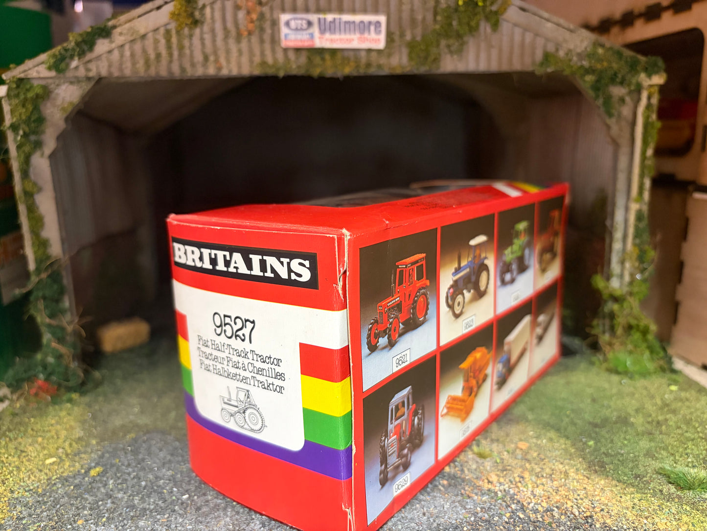 Vintage Britains Brown Fiat 880DT Half Track Tractor 9527 Original Rainbow Box Obsolete 1:32 Scale
