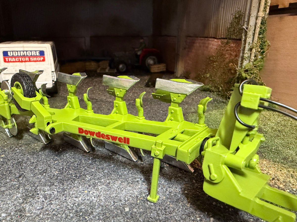 Exclusive UTS Scratch Built Dowdeswell DP7 5 Furrow Plough – Silver Mouldboard Version – 1:32 Scale
