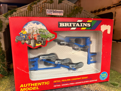 Vintage Britains Front & Rear Plough Set 1:32 Scale Boxed Obsolete - 9549 (1995)