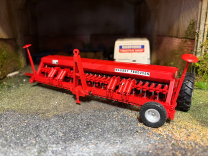 Scratch Built Massey Ferguson MF 30 6 Metre Seed Drill – Silver Wheels – 1:32 Scale