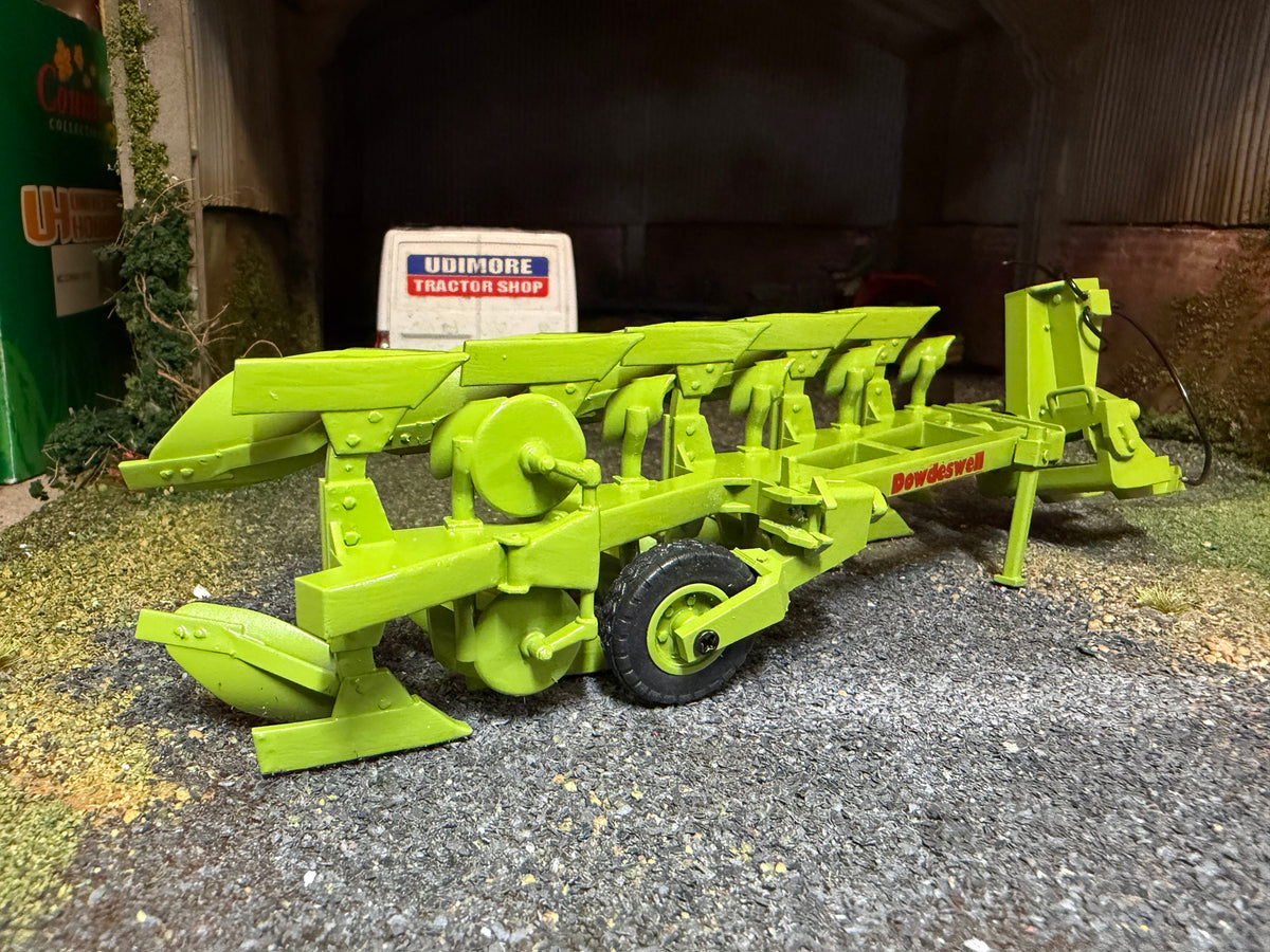 Exclusive UTS Scratch Built Dowdeswell DP7 5 Furrow Plough – Green Mouldboards, Britains Linkage – 1:32 Scale