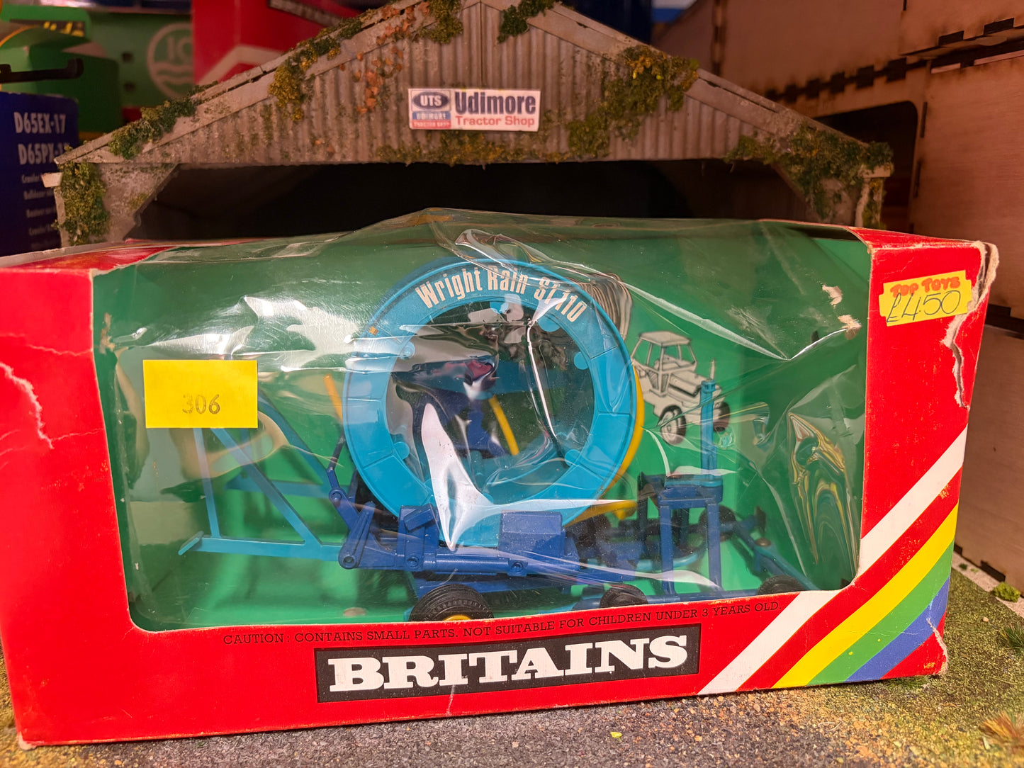 9547 Vintage Britains Wright Rain ST110 Hose Drum Irrigator 1:32 scale Rainbow box Obsolete