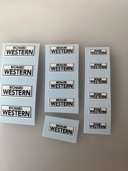 1:32 scale High quality vinyl 15 sticker set x Richard Western trailers machinery decals Image