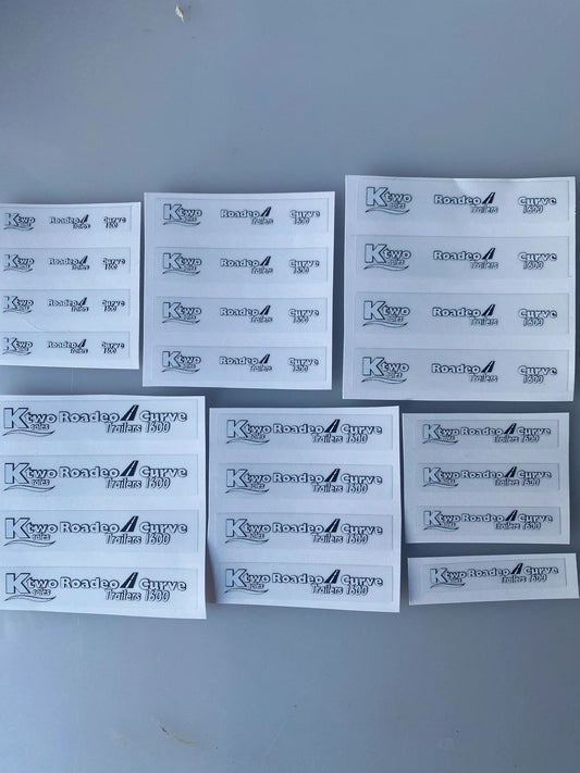 1:32 scale High quality vinyl 24 sticker set x ktwo Roadeo 1600 trailers machinery decals Image