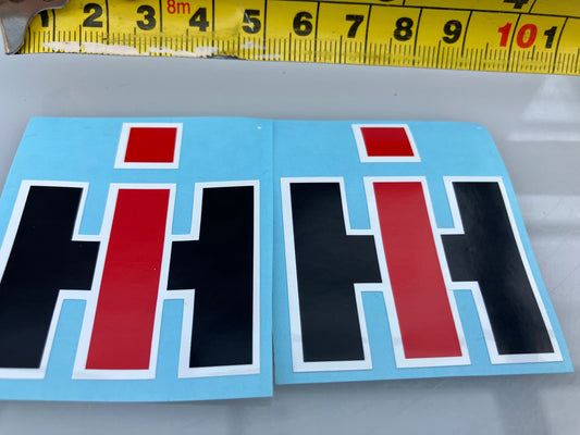 1:32 scale High quality vinyl 2 big x IH International Harvester Logo Tractor trailer farm machinery decals Image