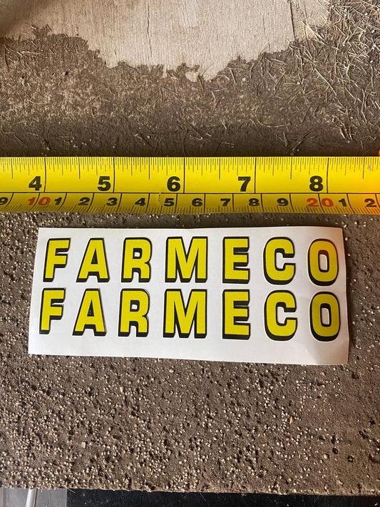 1:32 scale High quality vinyl 2 x Farmeco decals farm machinery decals Image