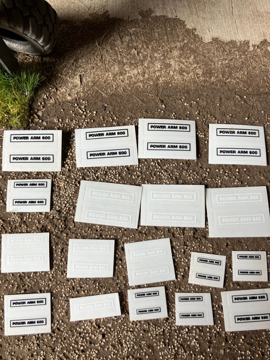 1:32 scale High quality vinyl 33 decals Power Arm 600 hedge cutter farm machinery stickers 1:32 scale Image