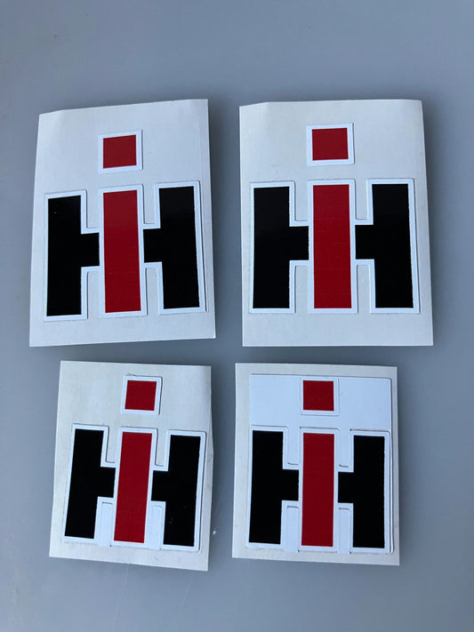 1:32 scale High quality vinyl 4 big x IH International Harvester Logo yellow Tractor trailer farm machinery decals Image