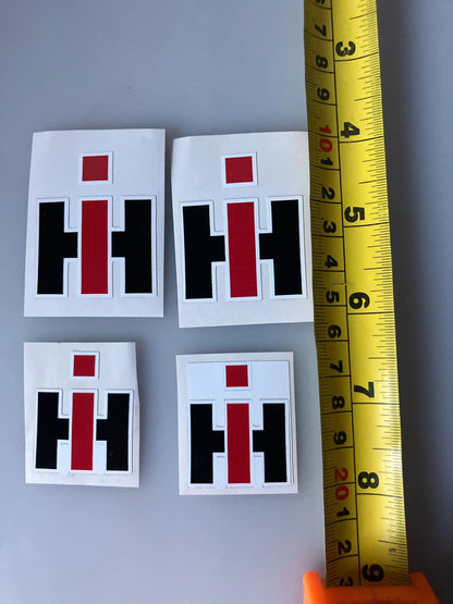 1:32 scale High quality vinyl 4 big x IH International Harvester Logo yellow Tractor trailer farm machinery decals Image 3