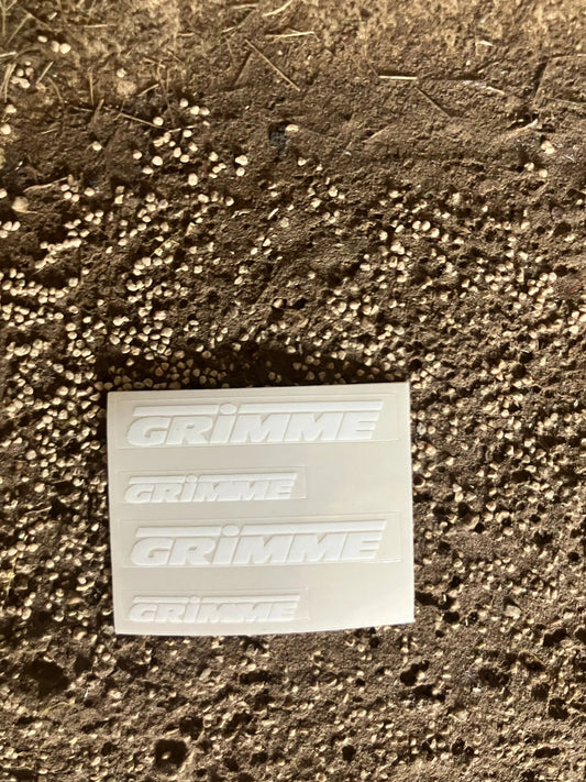 1:32 scale High quality vinyl 4 decals White Grimme harvester Cultivator farm machinery stickers 1:32 scale Image