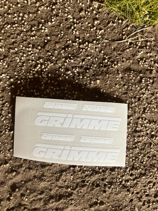 1:32 scale High quality vinyl 6 decals White Grimme harvester cultivator farm machinery stickers 1:32 scale Image