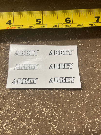 1:32 scale High quality vinyl 6 white sticker set x Abbey farm machinery spreader tanker decals Image 4