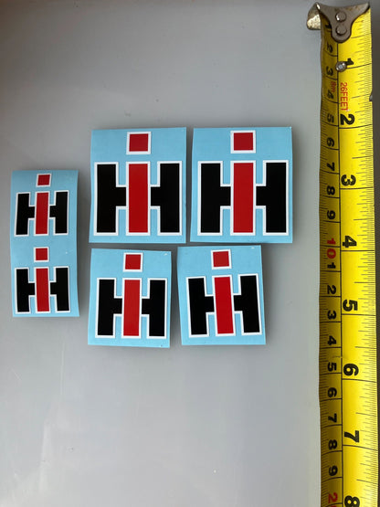 1:32 scale High quality vinyl 6 x IH International Harvester Agricultural Tractor trailer farm machinery decals Image