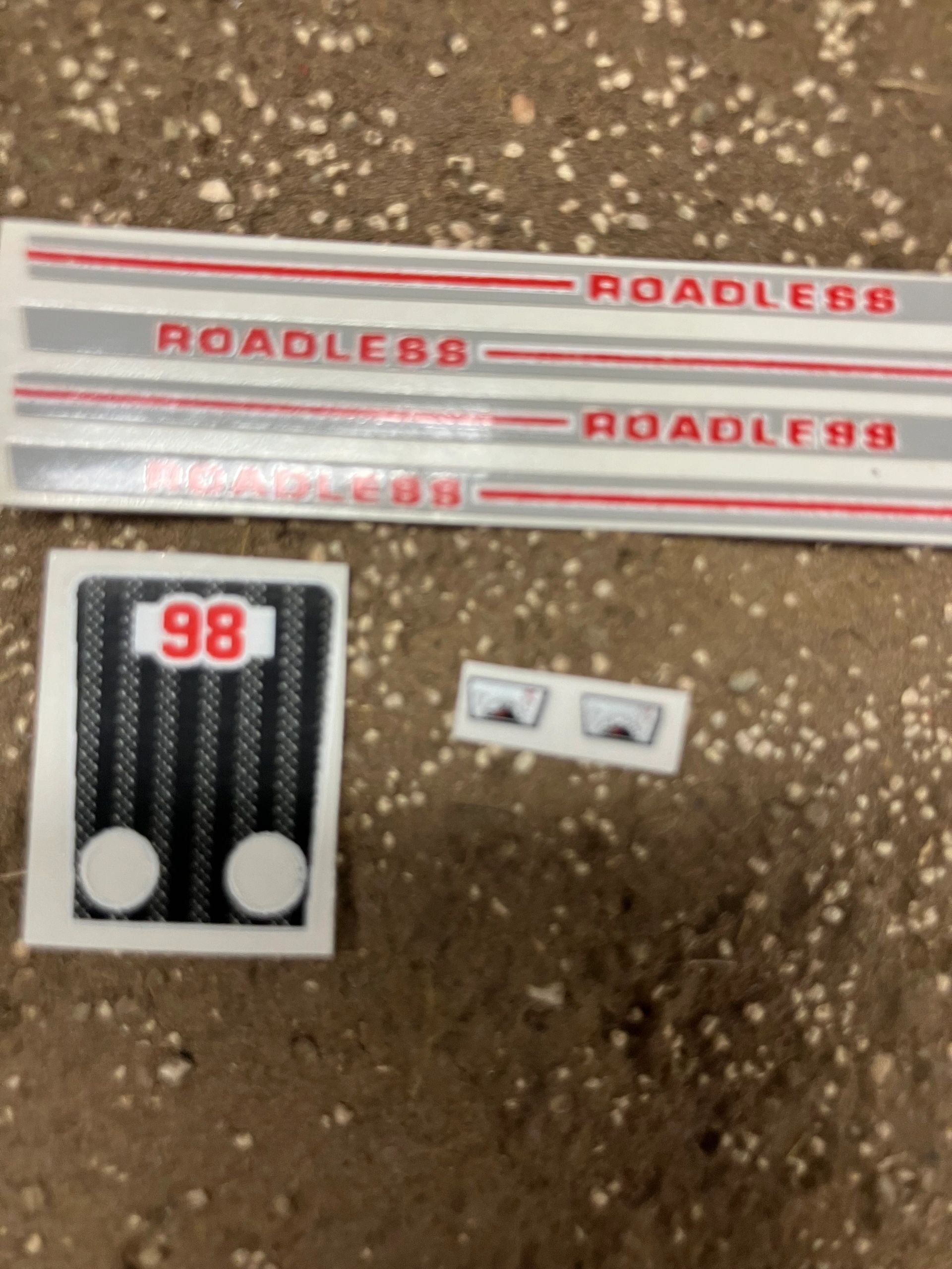 1:32 scale High quality vinyl decal pack Roadless 98 tractor farm machinery decals Image 2