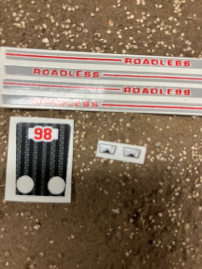1:32 scale High quality vinyl decal pack Roadless 98 tractor farm machinery decals Image 2