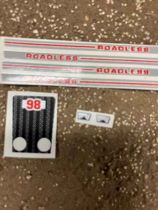 1:32 scale High quality vinyl decal pack Roadless 98 tractor farm machinery decals Image 2