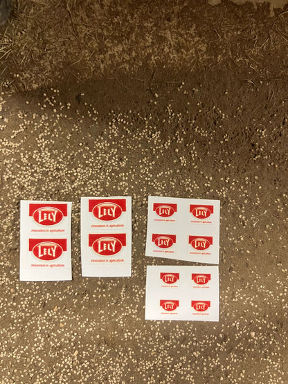 1:32 scale High quality vinyl pack 12 x sticker set Lely farm machinery decals 1:32 scale Image