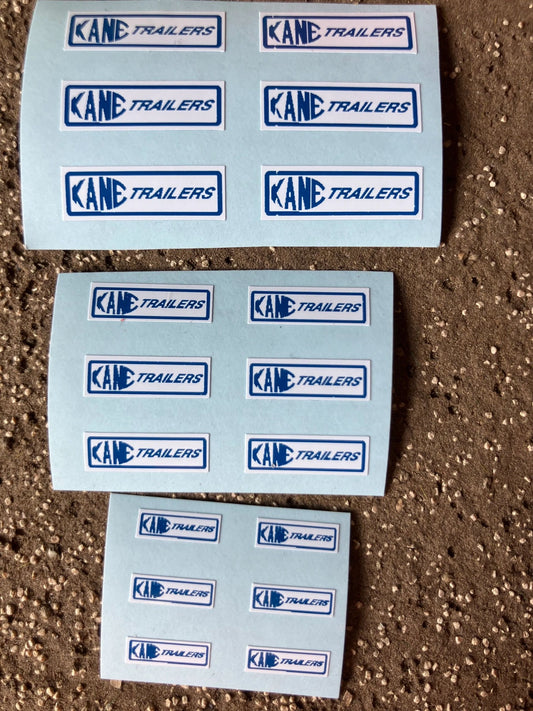 1:32 scale High quality vinyl pack 18 x sticker set Kane Trailers farm machinery decals Image