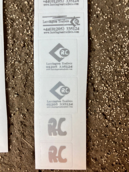 1:32 scale High quality vinyl pack 24 x sticker set Larrington Trailers root king RC farm machinery decals 1:32 scale Image 2