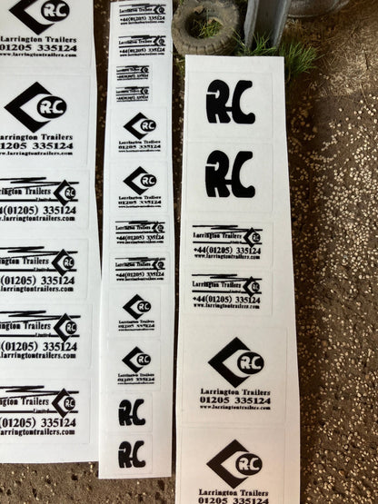 1:32 scale High quality vinyl pack 36 x sticker set Larrington Trailers root king RC farm machinery decals 1:32 scale Image 2