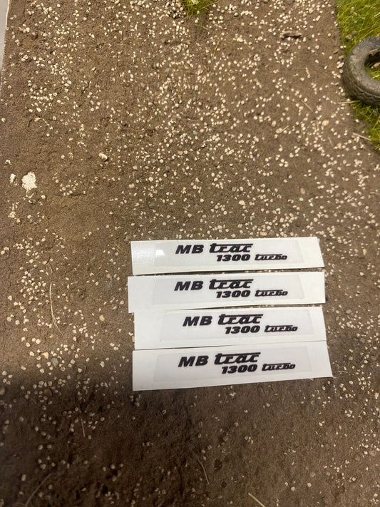 1:32 scale High quality vinyl pack 4 x MB Trac 1300 bonnet tractor farm machinery decals Image