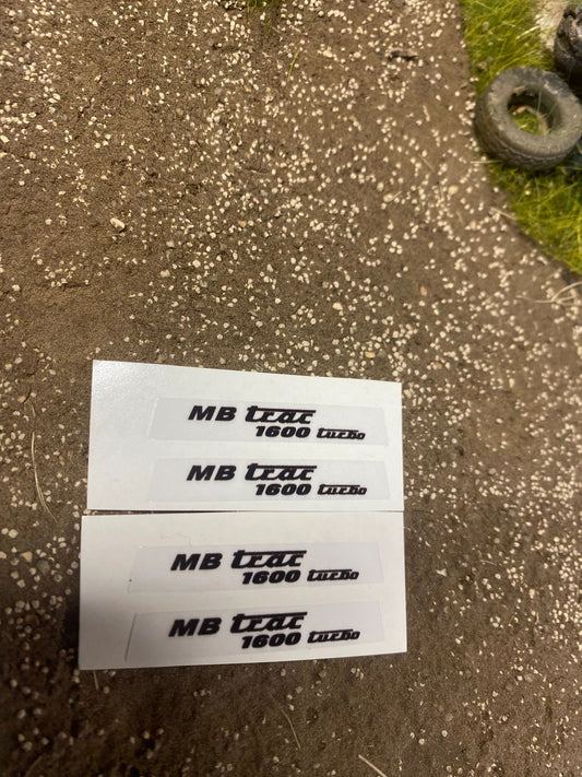 1:32 scale High quality vinyl pack 4 x MB Trac 1600 bonnet tractor farm machinery decals Image 2