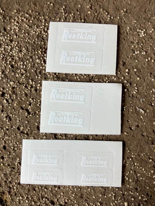 1:32 scale High quality vinyl pack 8 x white sticker set Larrington Rootking Trailers farm machinery decals Image 2