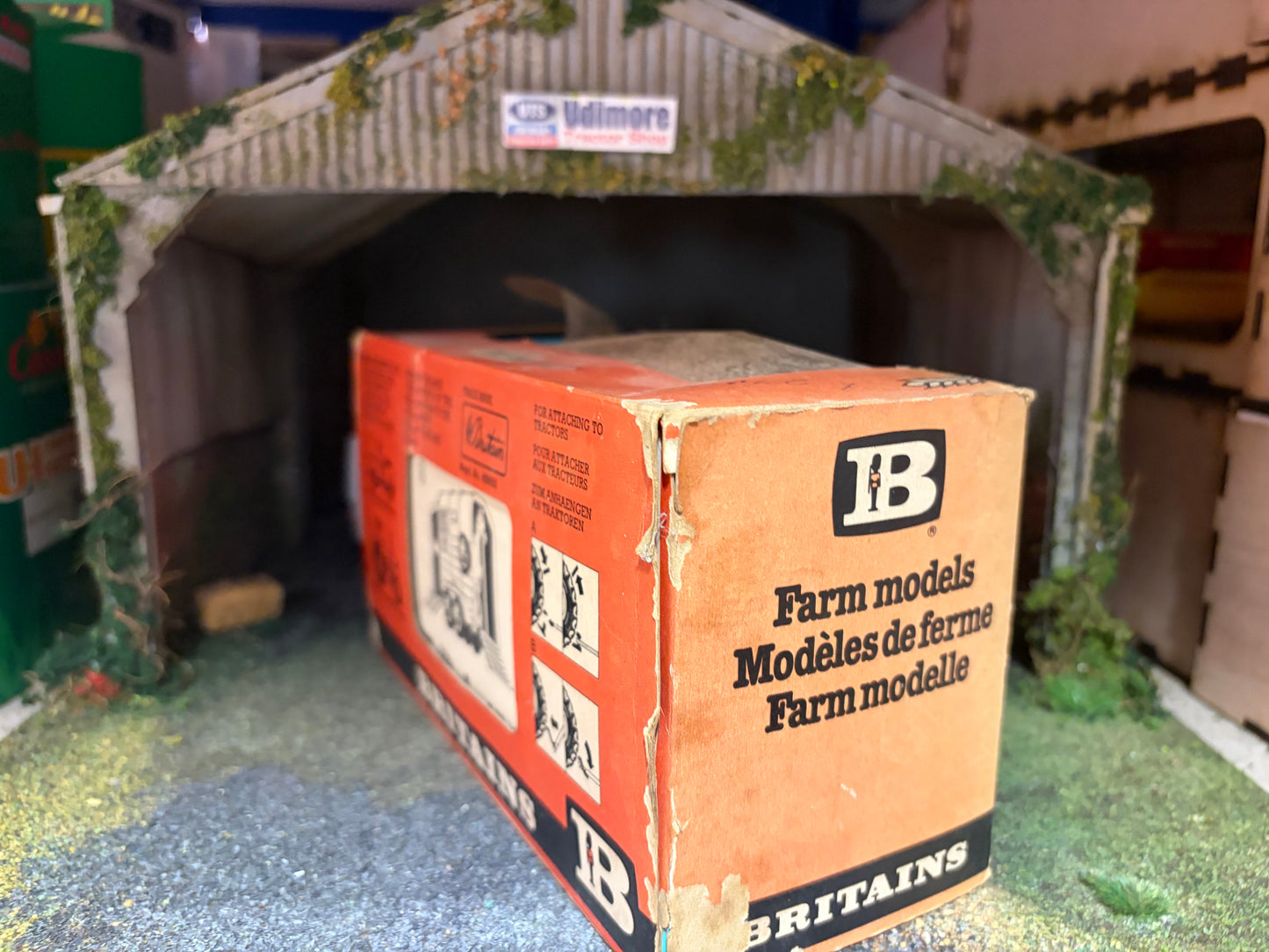 Vintage Britains Double Horsebox Trailer Royal Horse Show 9562 Early Straw Box 1:32 Scale Obsolete