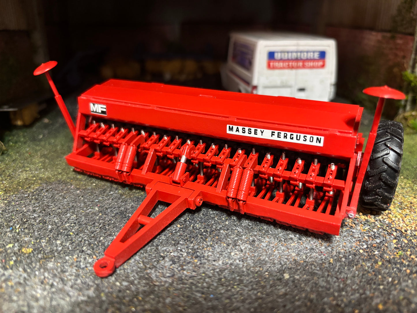 Massey Ferguson MF 30 Seed Drill 4 metre version 1.32 scale Silver wheels