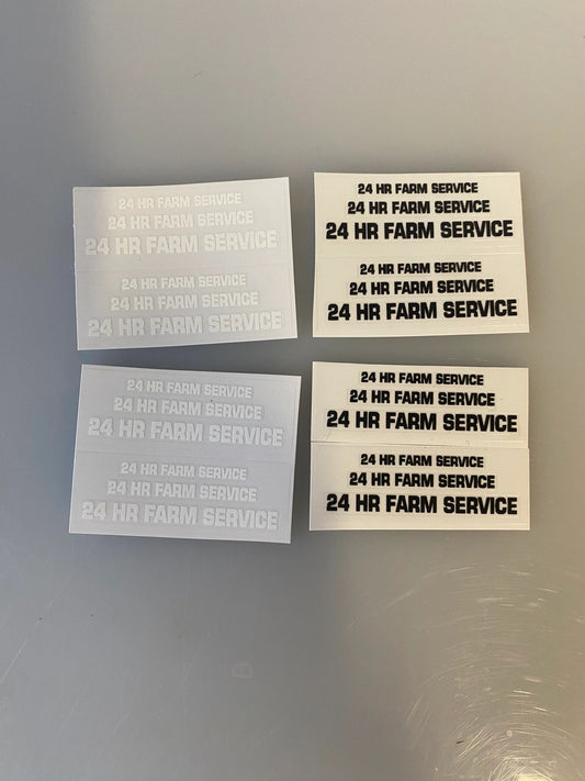 24hr farm service High quality vinyl 24 decals 24hr Farm service Tractor farm machinery decals Image