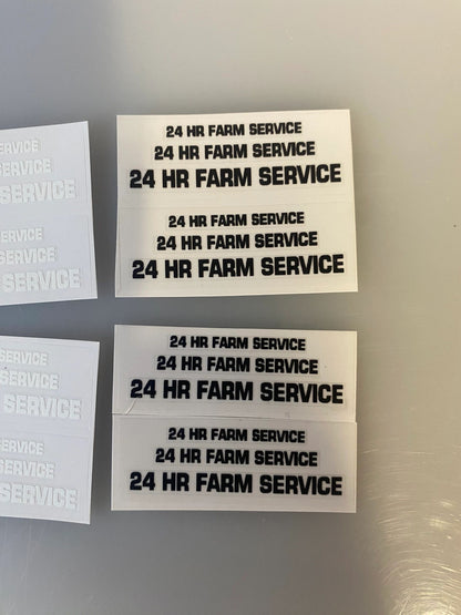 24hr farm service High quality vinyl 24 decals 24hr Farm service Tractor farm machinery decals Image 3