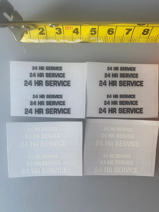 24hr service 1:32 scale High quality vinyl 24 decals Tractor farm machinery decals Image