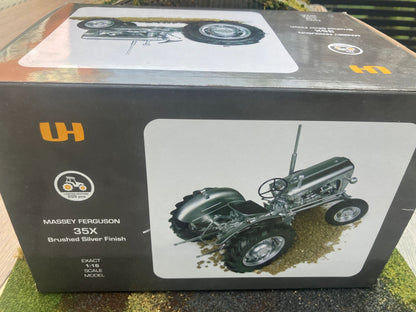 2981 Universal Hobbies Brushed metal silver Massey Ferguson 35x tractor BOXED 1:16 scale Limited Edition Image 9
