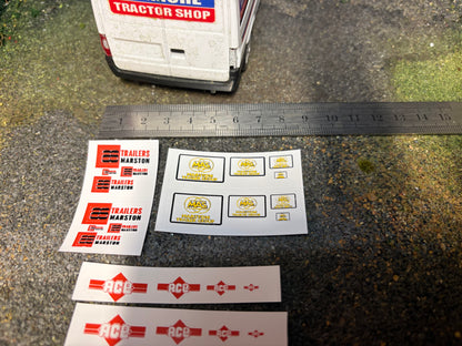 Marston Trailers Decal Set – 24 Pre-Cut Vinyl Stickers – 1:32 Scale Farm Models