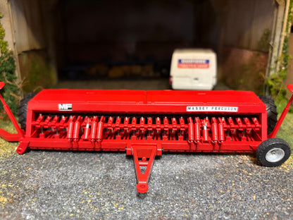 Scratch Built Massey Ferguson MF 30 6 Metre Seed Drill – Silver Wheels – 1:32 Scale
