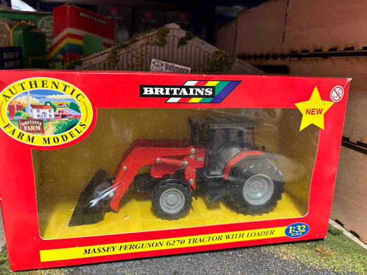 40512 Britains Massey Ferguson 6270 Tractor with front loader obsolete VINTAGE